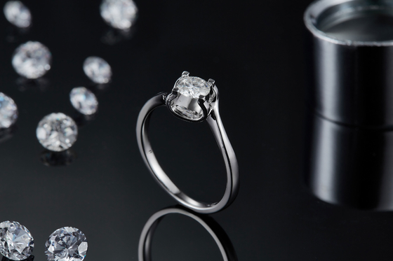 RD 4MM trapezowy biały Moissanite 9K srebrny pierścionek CZ minimalistyczna biżuteria ślubna