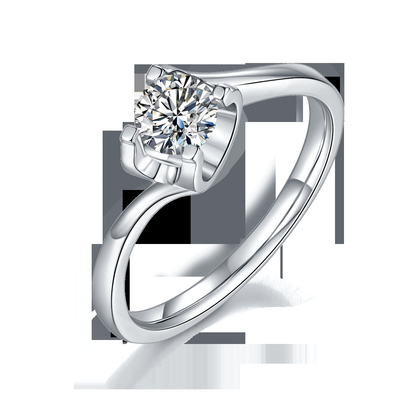RD 4MM trapezowy biały Moissanite 9K srebrny pierścionek CZ minimalistyczna biżuteria ślubna
