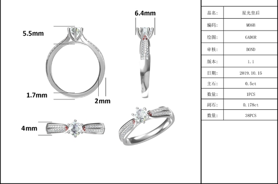 Minimalistyczne wzory Biżuteria z 9-karatowego złota, zestaw pierścionków ze srebra próby 925 Moissanite