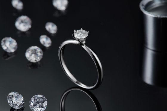925 Sterling Silver Moissanite Diamentowe pierścionki na zaręczyny ślubne