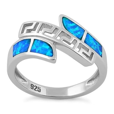 Opal Grecki Wzór Lab Opal Sapphire Engagement Kobiety Pierścionek 925 Z Sterling Silver Dla Dziewczyn