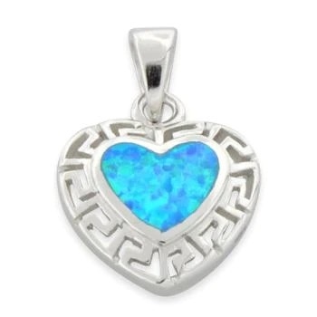925 Z Sterling Silver Opal Grecki Wzór Lab Drop Wisiorek Biżuterii Online Dla Kobiet