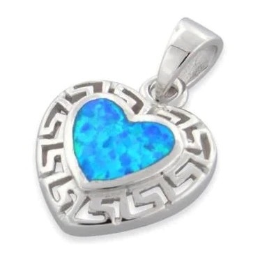 925 Z Sterling Silver Opal Grecki Wzór Lab Drop Wisiorek Biżuterii Online Dla Kobiet
