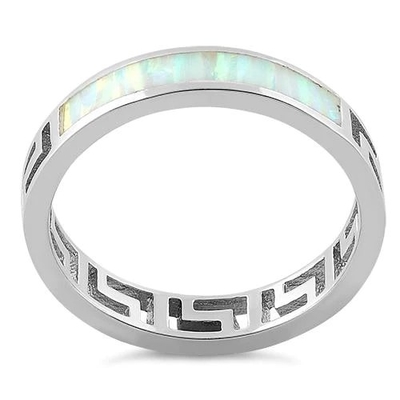 925 Z Sterling Silver Wysokiej Jakości Niebieski Opal Grecki Biały Lab Opal Pierścionek Zaręczynowy Dla Dziewczyn