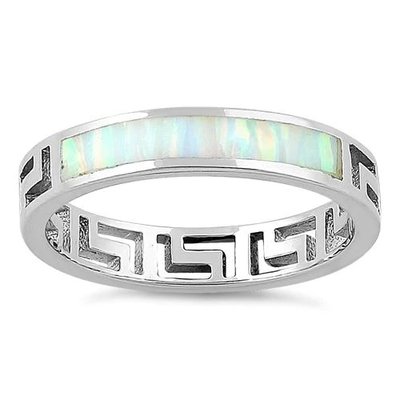 925 Z Sterling Silver Wysokiej Jakości Niebieski Opal Grecki Biały Lab Opal Pierścionek Zaręczynowy Dla Dziewczyn