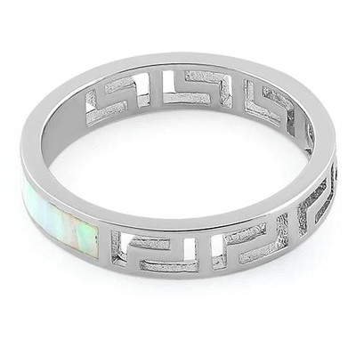 925 Z Sterling Silver Wysokiej Jakości Niebieski Opal Grecki Biały Lab Opal Pierścionek Zaręczynowy Dla Dziewczyn