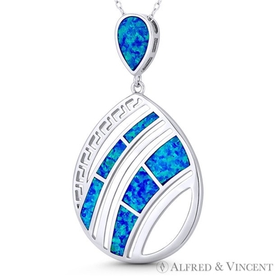 Zawieszka do kluczy w kształcie łezki Opal grecki Biżuteria 47x27mm Srebro próby 925 Rod