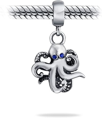 Squid Scuba Diver Tropical Vacation Nautical Octopus Dangle Charm koralik dla kobiet