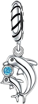Nautical Fishing Ocean Sea Whale paciorek dla kobiet dla nastolatków utleniony. 925 Sterling Silver pasuje do europejskiej bransoletki