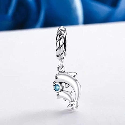 Nautical Fishing Ocean Sea Whale paciorek dla kobiet dla nastolatków utleniony. 925 Sterling Silver pasuje do europejskiej bransoletki