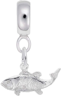 925 Sterling Silver Fish Charm Dangle Koraliki na Bransoletki i Naszyjniki