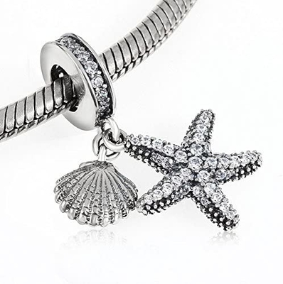 925 Sterling Silver Fish Charm Dangle Koraliki na Bransoletki i Naszyjniki