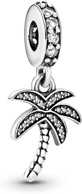 Biżuteria Chili Palma kokosowa z okularami przeciwsłonecznymi Holiday Beach Charm Kompatybilny z bransoletkami Pandora Charms