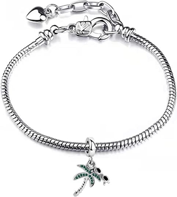 Biżuteria Chili Palma kokosowa z okularami przeciwsłonecznymi Holiday Beach Charm Kompatybilny z bransoletkami Pandora Charms