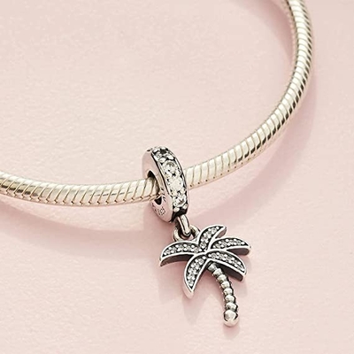 Biżuteria Chili Palma kokosowa z okularami przeciwsłonecznymi Holiday Beach Charm Kompatybilny z bransoletkami Pandora Charms