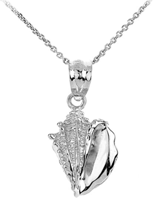 925 Sterling Silver Sea Shell Koralik Urok Wisiorek Naszyjnik Dla Córki