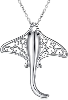 Wysoki połysk 925 Sterling Silver Jumping Sea Bass Fish Sea Life Charm Naszyjnik