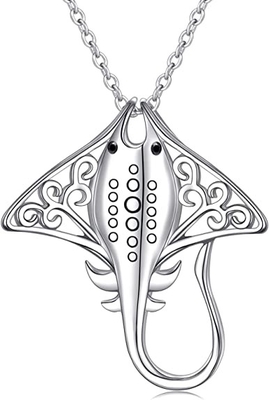 Lady Tree 925 Stingray Naszyjnik Stingray Manta Ray Turtle Dolphin Charm