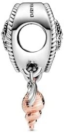 Ażurowa muszla Dreamcatcher Charm - Naszyjnik lub bransoletka Charm dla kobiet - Srebro i 14-karatowe różowe złoto