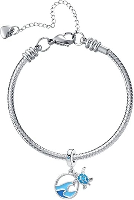 Ażurowa muszla Dreamcatcher Charm - Naszyjnik lub bransoletka Charm dla kobiet - Srebro i 14-karatowe różowe złoto