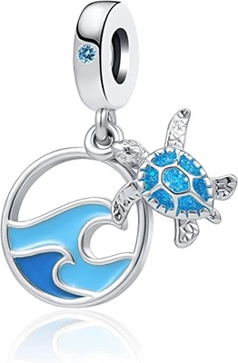 Ażurowa muszla Dreamcatcher Charm - Naszyjnik lub bransoletka Charm dla kobiet - Srebro i 14-karatowe różowe złoto
