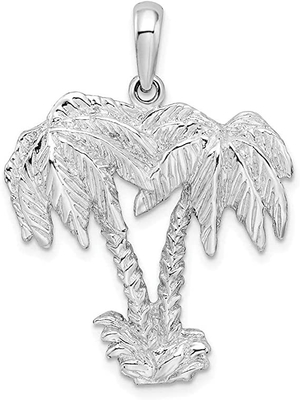 Love Animal Charm Family Birthday ze srebrnym polerowanym wisiorkiem w kształcie palmy