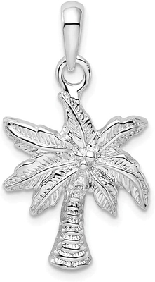 Nautical Pave cyrkonia CZ tropikalna plaża wakacje palma naszyjnik wisiorek Anklet dla kobiet żółty 14K złoto Plat