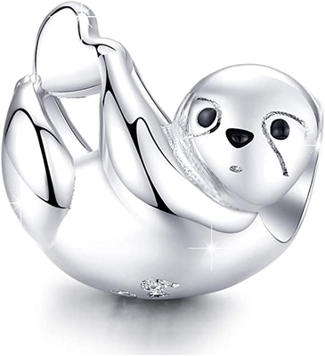 Bransoletki BISAER 925 Sterling Silver Charms Kot Pies Lenistwo Motyl Fairy Heart Dangle