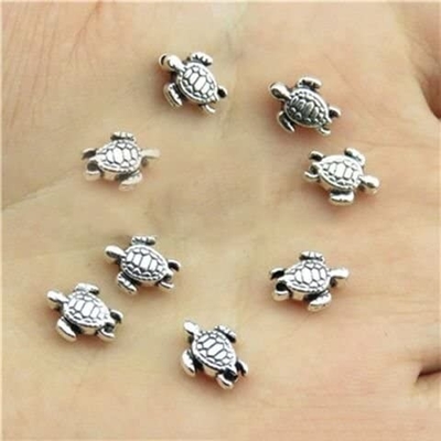 160 sztuk Antyczny Piękny Żółw Wisiorek Srebrny Koralik Charms Fit Oryginalna Bransoletka 9x7mm