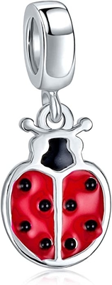 Spersonalizuj czerwony Lucky Ladybug Insect Gardener Dangle paciorki dla kobiet nastolatków