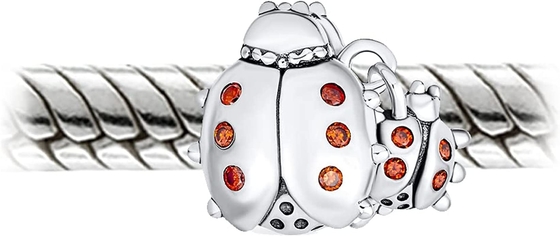 Spersonalizuj czerwony Lucky Ladybug Insect Gardener Dangle paciorki dla kobiet nastolatków