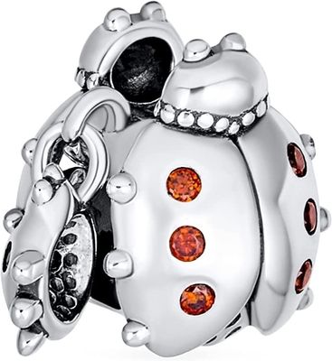 Spersonalizuj czerwony Lucky Ladybug Insect Gardener Dangle paciorki dla kobiet nastolatków
