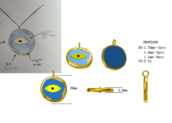 0,2ct 8 sztuk półzawieszany pierścionek z brylantem 14K białe złoto materiał ODM na prezent