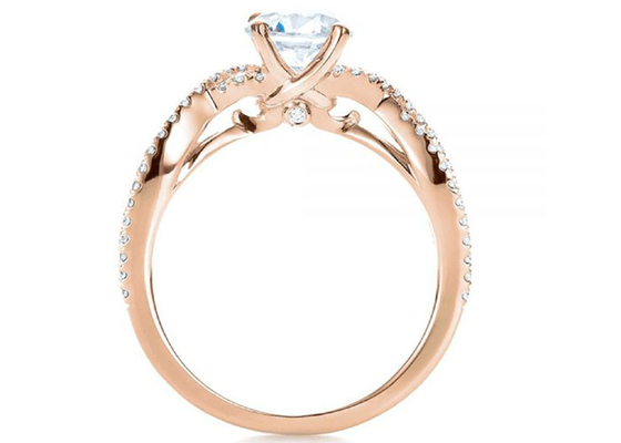 Claw Setting 18-karatowy pierścionek z różowego złota 0,8 ct z diamentem GH VS1 GIA