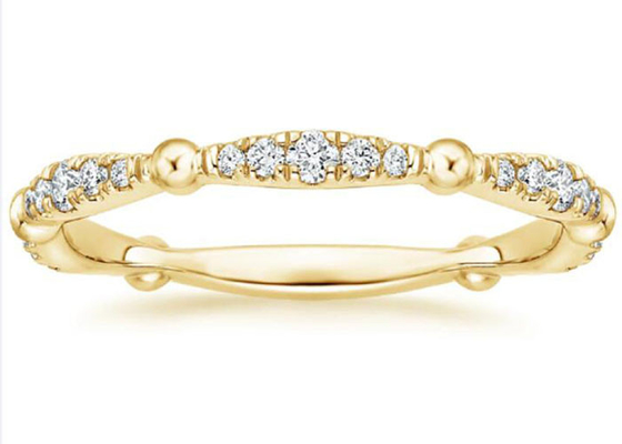 Pave pełny diament 14K żółte złoto Biżuteria 0,67 ct G-H VS1 Clarity