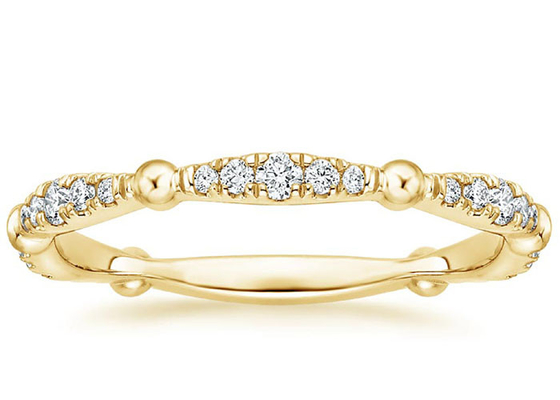 Pave pełny diament 14K żółte złoto Biżuteria 0,67 ct G-H VS1 Clarity