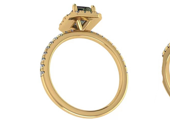 OV6X8mm 14-karatowa biżuteria z litego złota, prostokątny pierścionek zaręczynowy z diamentem o masie 1,3 karata