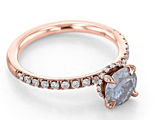 9K Złoty Materiał Lab Grown Moissanite Pierścień Srebrnoszary Kolor 1ct 5szt Wymiar