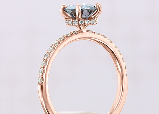 9K Złoty Materiał Lab Grown Moissanite Pierścień Srebrnoszary Kolor 1ct 5szt Wymiar