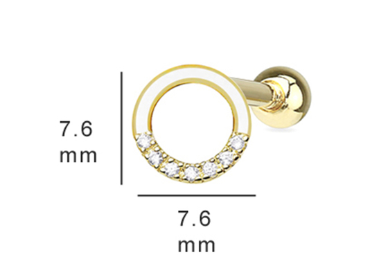 0,126 ct 14-karatowe złote kolczyki z diamentami na chrząstkę, 14 szt. Piercing spiralne kolczyki OEM