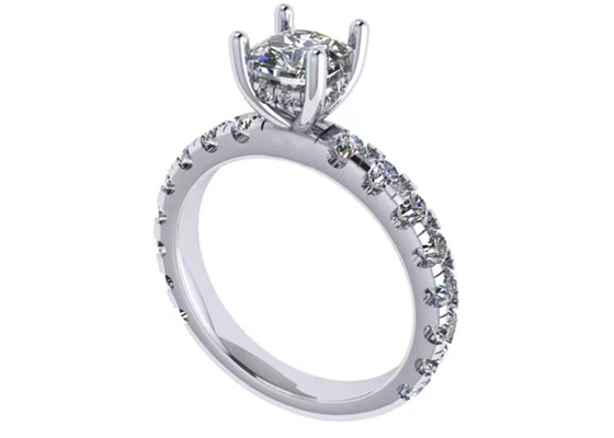 6x6mm 14-karatowa biżuteria z litego złota, 24 szt. Pierścionek zaręczynowy z naturalnym diamentem 1,44 ct