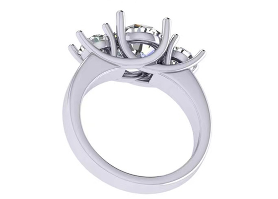 Okrągłe cięcie 14k Solid Gold Biżuteria Białe złoto Kolor Plated 2,21 g Waga 8,4 × 5,05 mm
