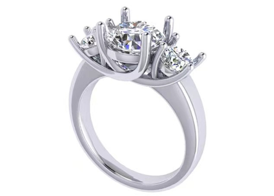 Okrągłe cięcie 14k Solid Gold Biżuteria Białe złoto Kolor Plated 2,21 g Waga 8,4 × 5,05 mm