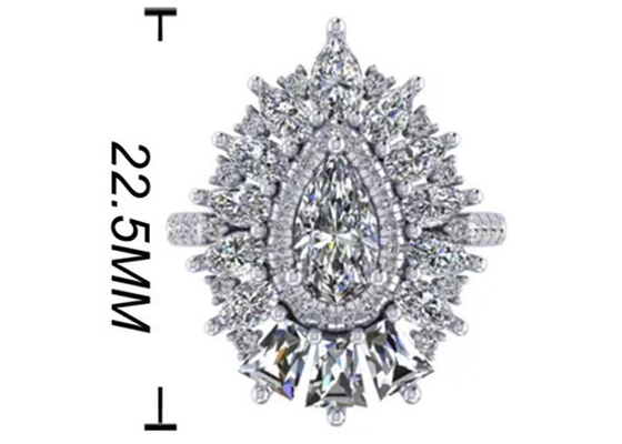 1,5ct 49szt Klasyczny pierścionek zaręczynowy z brylantem Halo w kolorze białym złotym ODM