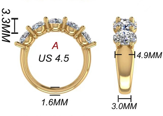 Owalny pierścionek z 18-karatowego różowego złota 6,43x 4,7x 3,03 mm Rozmiar na rocznicę