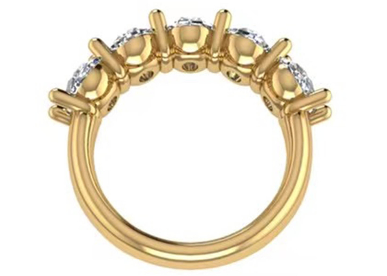 Owalny pierścionek z 18-karatowego różowego złota 6,43x 4,7x 3,03 mm Rozmiar na rocznicę