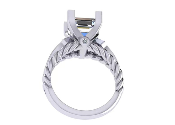 Pierścionki z brylantami Moissanite z kamieniami szlachetnymi 14K Gold Princess Cut