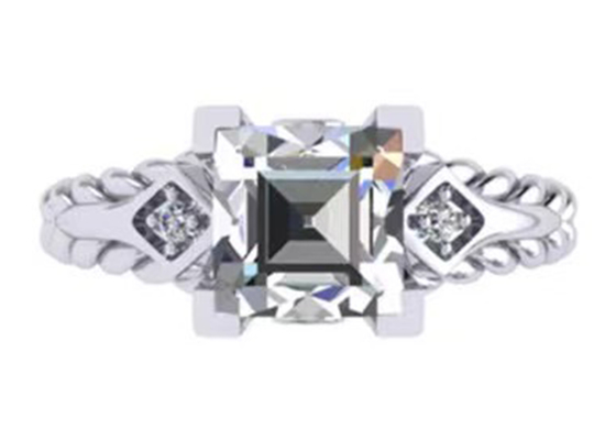Pierścionki z brylantami Moissanite z kamieniami szlachetnymi 14K Gold Princess Cut