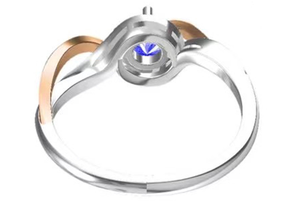 Tanzanit Biżuteria 14K Solid Gold Biżuteria Crossover Bands RD6.4MM Główny kamień