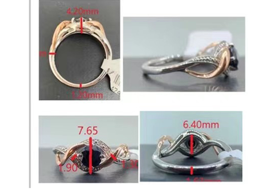 Tanzanit Biżuteria 14K Solid Gold Biżuteria Crossover Bands RD6.4MM Główny kamień